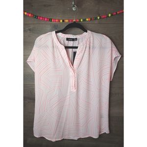 Apt. 9 white/pink sheer top NWT